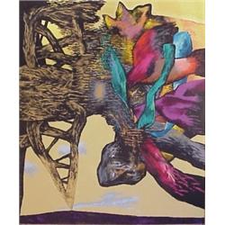 Michael Dvortcsak (20th Century) American, METALATRI, 1984, encaustic oil painting on canvas, 8...