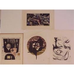 Leonard Edmondson; Sueo Serisana; Hosoda & Sawamura (four), VARIOUS, two etchings, a woodblock...