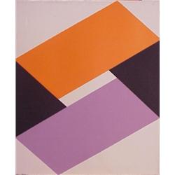 Jules Engel (1915-2003) American, ORANGE, BLACK, LAVENDER, acrylic painting on canvas, 24 x 20"...