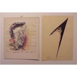 Nino Franchina (1912-1988) Italian (two), SCULPTURE DESING, 1952, brushed ink and pen on paper,...