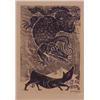 Image 1 : Antonio Frasconi (b. 1919) Uruguay, THE DOG AND THE CROCODILE, woodblock print, signed in penci...