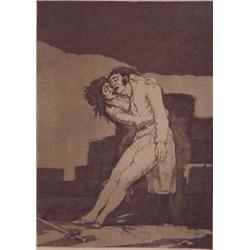 Francisco Goya (1746-1828) Spanish, LOVE AND DEATH, plate 10 from Los Capricios, etching, image...