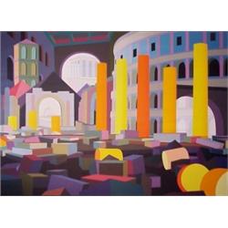 Todd Gray (20th Century), MARS HOTEL, 1995, acrylic painting on canvas, 65 x 90", titled, signe...