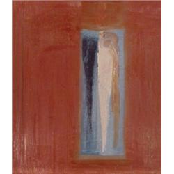 Behzah Hagheri (20th Century), UNTITLED #5, 1989, oil painting on wood, 20 x 17", signed and da...