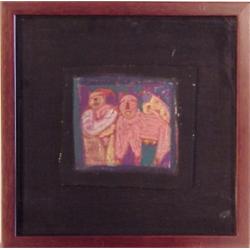 Carol Brennan Jaworski (b. 1940) Californian, LISTEN, LISTEN, LISTEN, acrylic painting on unstr...