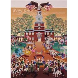 Melanie Taylor Kent (20th Century) American, WE THE PEOPLE, color screenprint, signed in pencil...