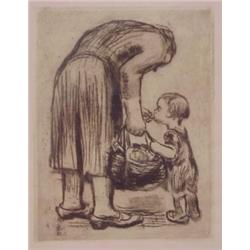 Kathe Kollwitz (1867-1945) German, STEHENDE MUTTER (K.247 IV), 1931, etching on Japan paper, im...