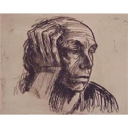 Kathe Kollwitz (1867-1945) German, SELF PORTRAIT, etching, Becke Edition (blindstamp), image 8...