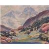 Image 1 : John Koser (20th Century) American, MAJESTIC MOUNTAINS, watercolor on board, 15 x 16", signed l...