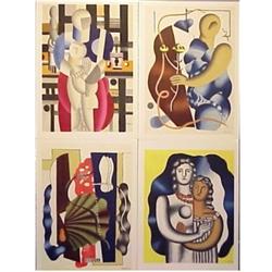 after Fernand Leger (1881-1955) French (four), VARIOUS, four color lithographs from Derrier Le...