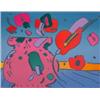 Image 1 : Peter Max (b. 1937) German, PINK FLOWER POT, 1978, color screenprint, signed in pencil, from th...