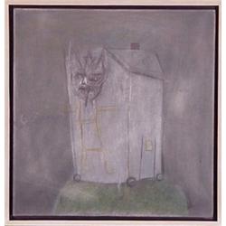 Wes Mills (b. 1960) American, GET OUT CREEP, 1992, graphite and color pencil on board, 11 x 10...