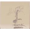 Image 1 : Wes Mills (b. 1960) American, BLACK, 1992, pencil drawing on paper, 6 1/2 x 6 3/4", signed. $40...