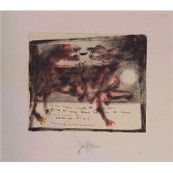 Parra (20th Century) Cuban, CUANDO MUCHOS, 1982, color pastel and pen on paper, 4 x 5", mounted...