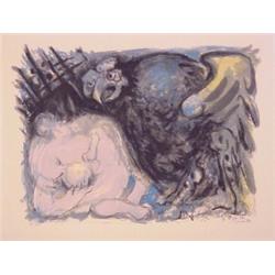 Edouard Pignon (1905-1993) French, UNTITLED from FLIGHT, 1969, color lithograph, signed in penc...