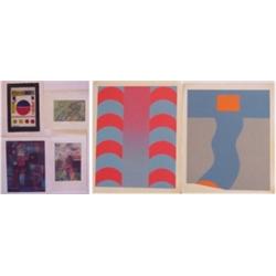 Print Collection (20th Century) (six), VARIOUS, four, each a color etching, signed in pencil, f...