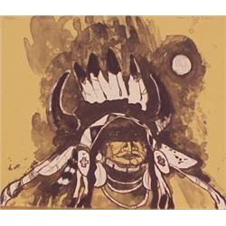 Kevin Redstar (20th Century) Native American, CHIEF, color lithograph, signed in pencil, number...