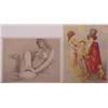 Image 1 : Wade Reynolds (20th Century) American & Lalande (two), FEMALE FIGURE, color lithograph, signed...