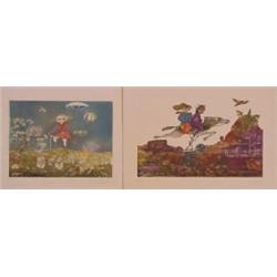 Guillerno Silva Santa Maria (20th Century) Mexican (two), LUNA DE MIEL, 1966, color etching, si...