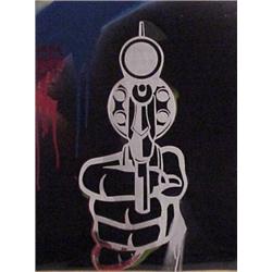 Aldo Valdez (20th Century) American, WHITE GUN ON REFLECTIVE SILVER BACKGROUND (photographed re...