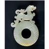 Image 1 : Chinese 17-18th C Hetian White Jade Chilong Disk