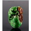 Image 1 : Burma Green and Russet Jadeite Carved Toggle