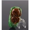 Image 2 : Burma Green and Russet Jadeite Carved Toggle