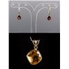 Image 1 : Set of Garnet Earrings & Citrine Pendant