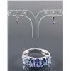 Image 3 : Set of Tanzanite Ring & Sapphire Earrings