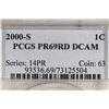 Image 3 : 2000-S LINCOLN CENT PCGS PR69 RD DCAM