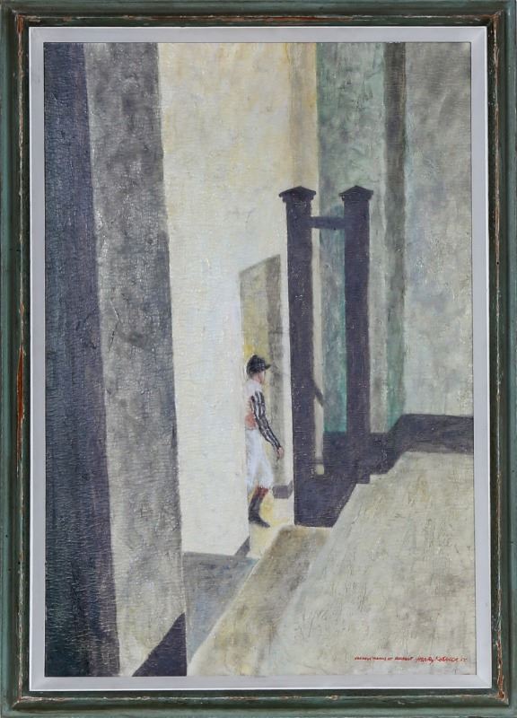 Henry Koehler Jockey S Room At Belmont Gouache Painting