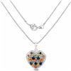 Image 2 : STERLING SILVER MULTI GENUINE STONE HEART PENDANT