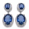 Image 1 : STERLING SILVER BLUE SAPPHIRE DROP EARRINGS