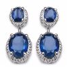 Image 1 : STERLING SILVER BLUE SAPPHIRE DROP EARRINGS