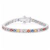 Image 1 : STERLING SILVER MULTI STONE TENNIS BRACELET
