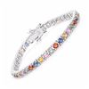 Image 2 : STERLING SILVER MULTI STONE TENNIS BRACELET