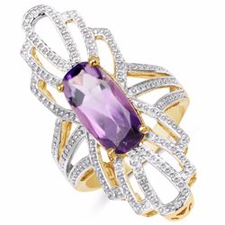 STERLING SILVER AFRICAN AMETHYST RING