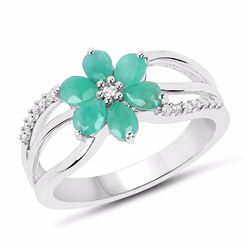 STERLING SILVER BRAZILIAN SAKOTA EMERALD RING