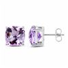 Image 2 : STERLING SILVER PINK AMETHYST CHECKER BOARD EARRING