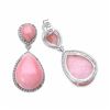 Image 2 : STERLING SILVER PINK OPAL DROP EARRING