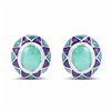 Image 1 : STERLING SILVER BRAZILIAN SAKOTA EMERALD AND ENAMEL EARRING