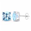 Image 2 : STERLING SILVER BLUE TOPAZ STUD EARRINGS
