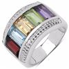 Image 1 : STERLING SILVER MULTI COLOR BAGUETTE SHAPE RING