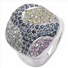Image 2 : STERLING SILVER MULTI COLOR SAPPHIRE RING