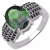 Image 1 : STERLING SILVER CHROME DIOPSIDE AND BLACK SPINEL RING