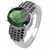 Image 2 : STERLING SILVER CHROME DIOPSIDE AND BLACK SPINEL RING