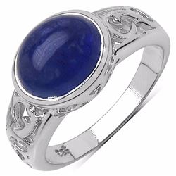 STERLING SILVER AND CABOCHON TANZANITE RING