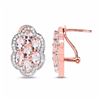 Image 2 : STERLING SILVER AND MORGANITE DIAMOND EARRING