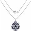 Image 2 : STERLING SILVER AND BLUE SAPPHIRE, DIAMOND PENDANT