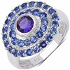 Image 1 : STERLING SILVER AFRICAN AMETHYST AND TANZANITE RING